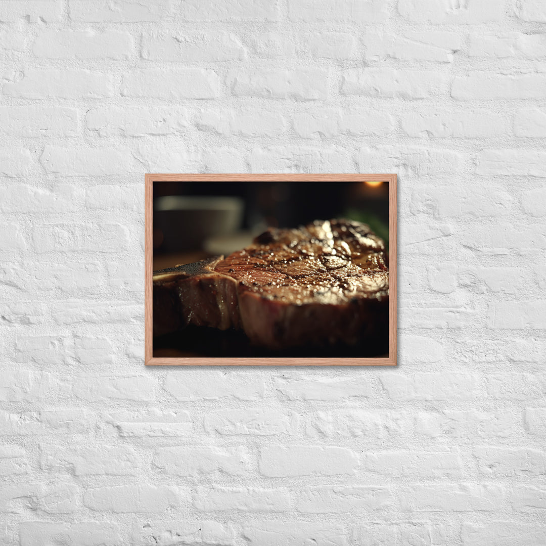 T-Bone Steak Rare and Delicious Framed poster 🤤 from Yumify.AI