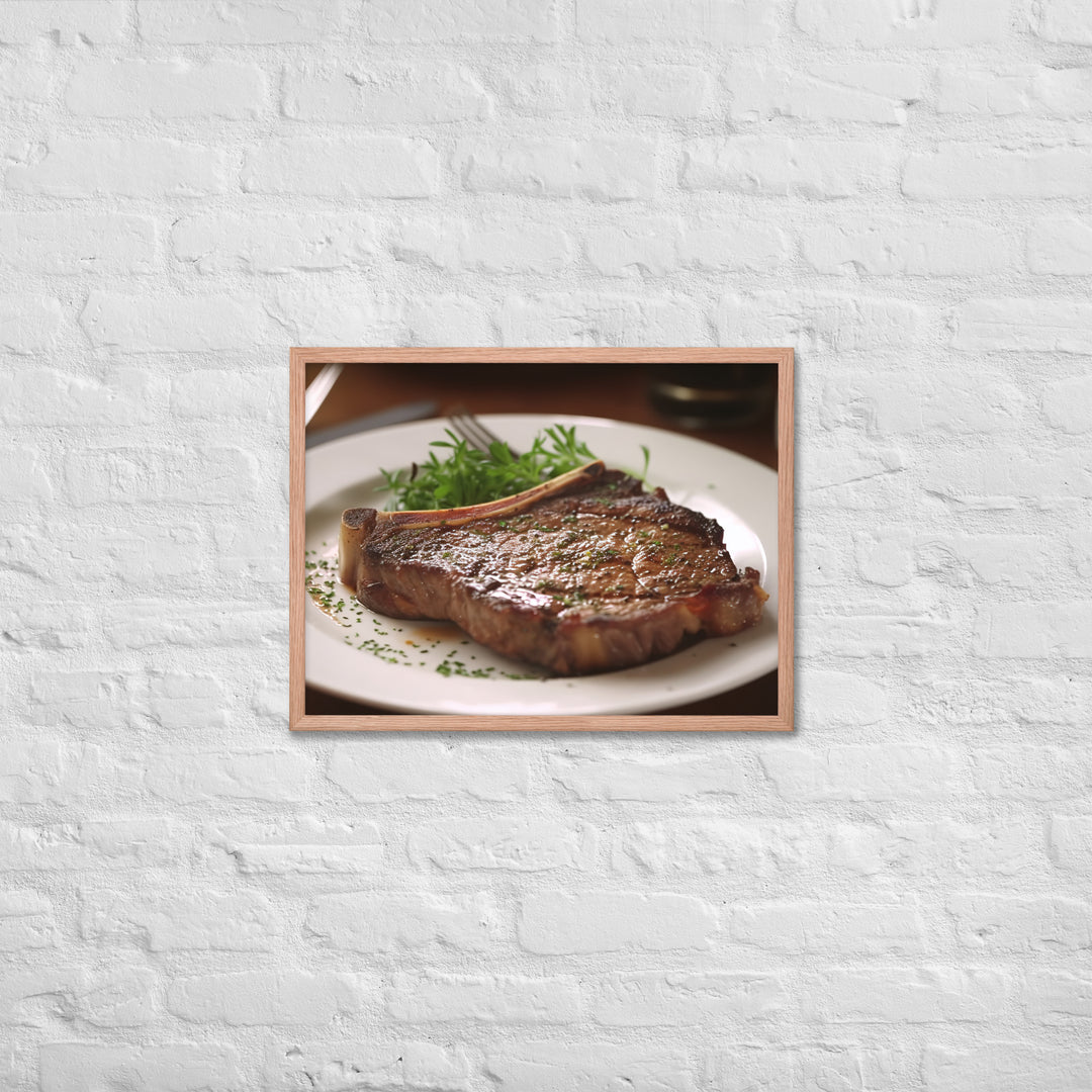 T-Bone Steak Medium Rare Framed poster 🤤 from Yumify.AI