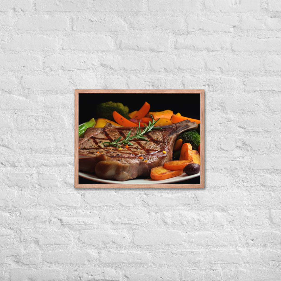 T-Bone Steak Medium Rare Framed poster 🤤 from Yumify.AI