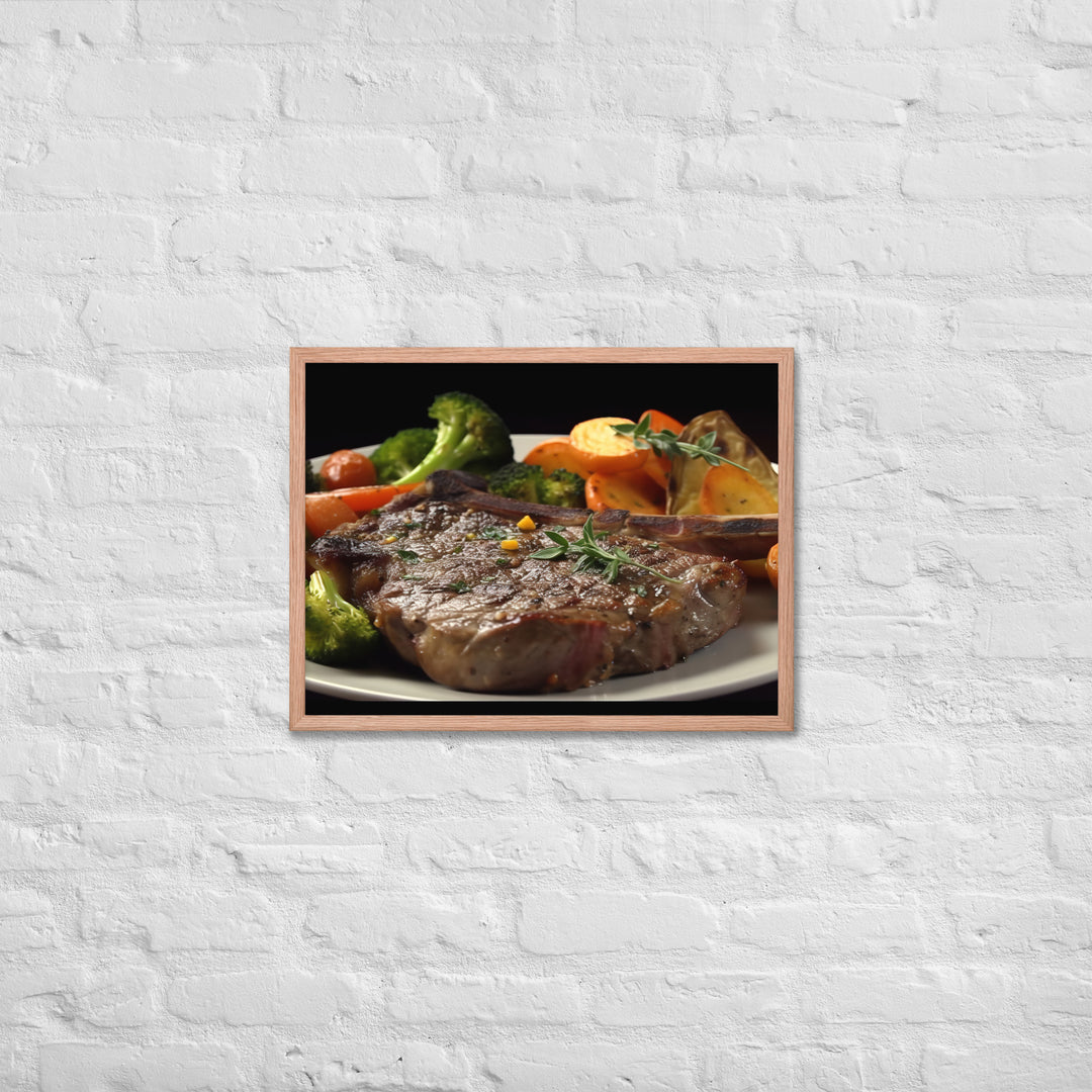 T-Bone Steak Medium Rare Framed poster 🤤 from Yumify.AI