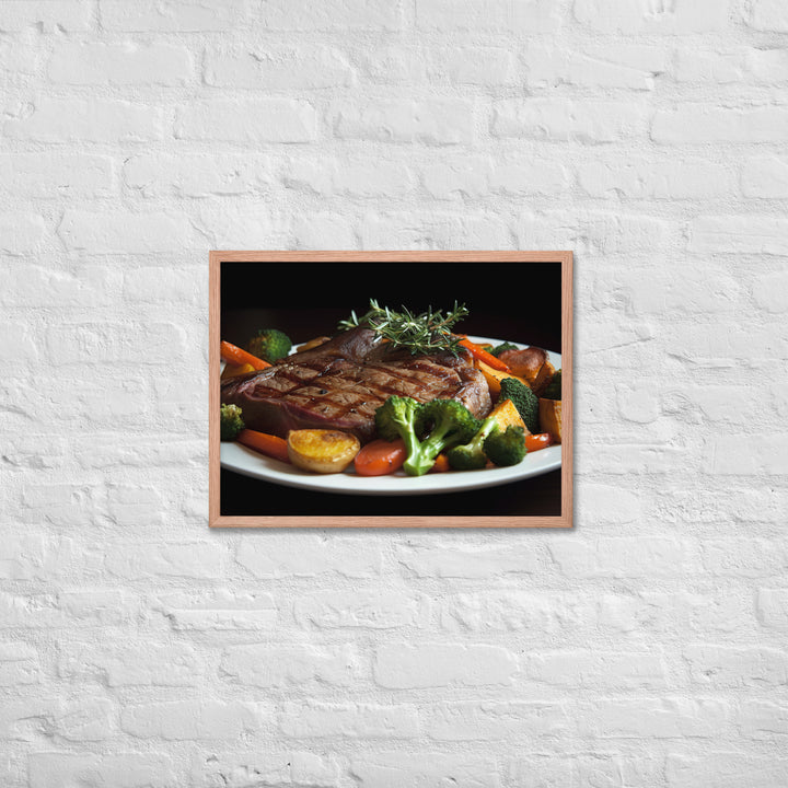 T-Bone Steak Medium Rare Framed poster 🤤 from Yumify.AI