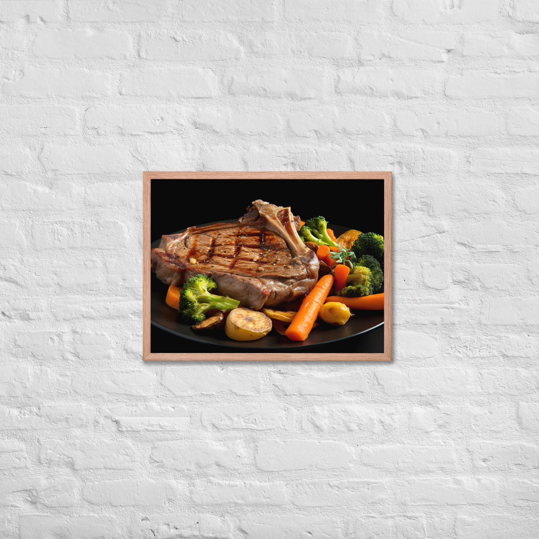 T-Bone Steak Medium Rare Framed poster 🤤 from Yumify.AI