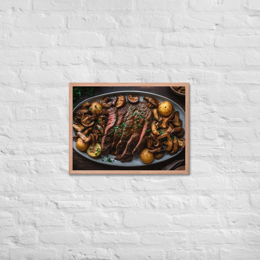 Skillet Seared Skirt Steak Framed poster 🤤 from Yumify.AI