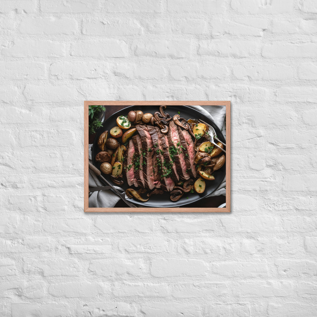 Skillet Seared Skirt Steak Framed poster 🤤 from Yumify.AI