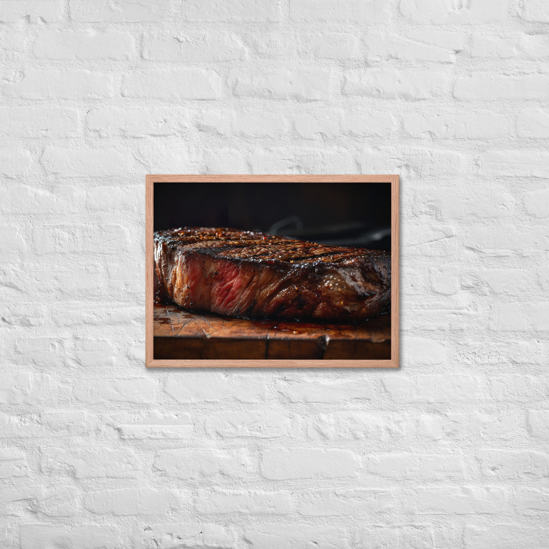 Perfectly Grilled New York Strip Steak Framed poster 🤤 from Yumify.AI