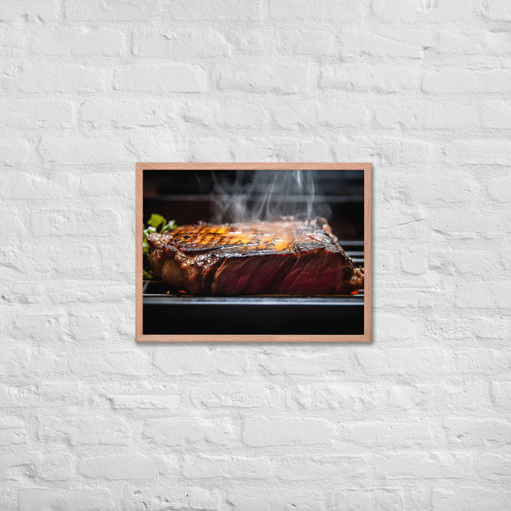 Perfectly Grilled New York Strip Steak Framed poster 🤤 from Yumify.AI