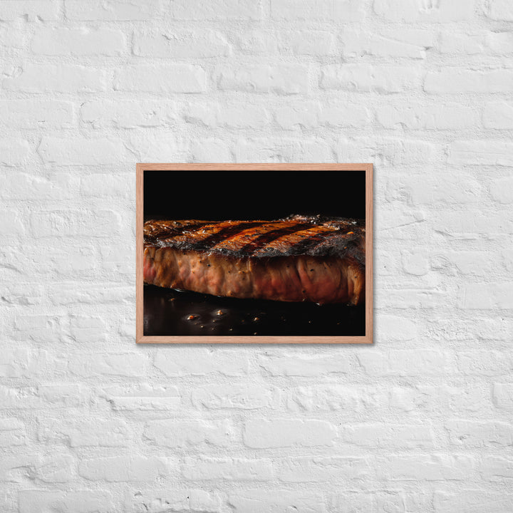 Perfectly Grilled New York Strip Steak Framed poster 🤤 from Yumify.AI