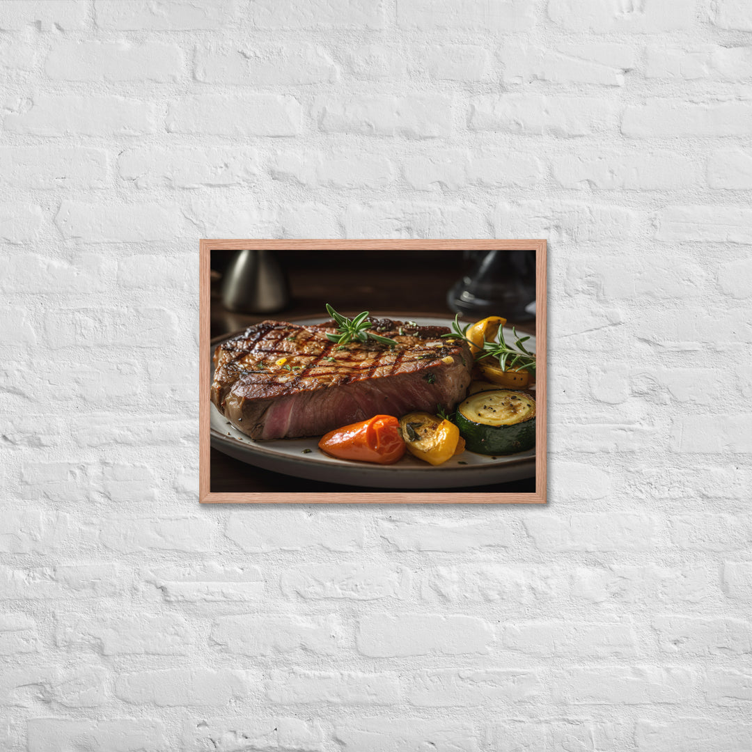 New York Strip Steak with Roasted Vegetables Framed poster 🤤 from Yumify.AI