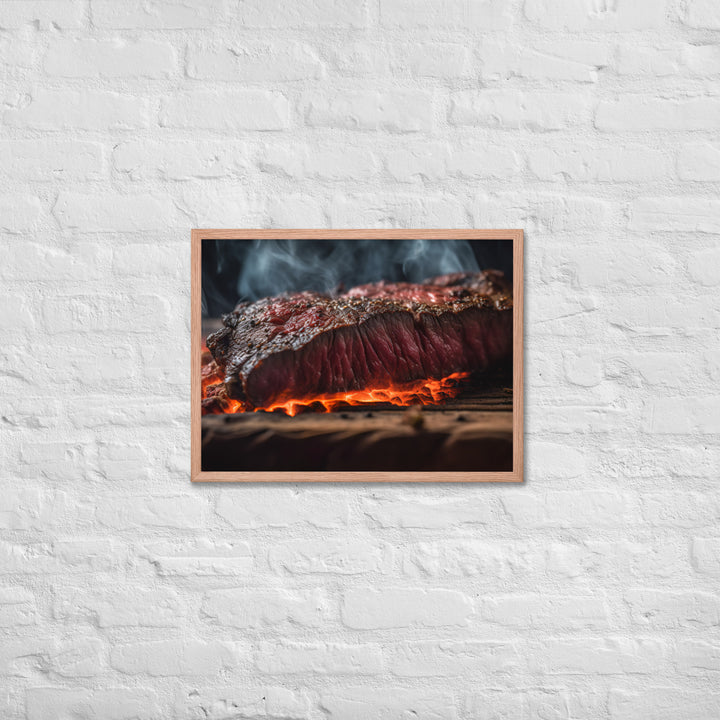 Juicy Hanger Steak on the Grill Framed poster 🤤 from Yumify.AI