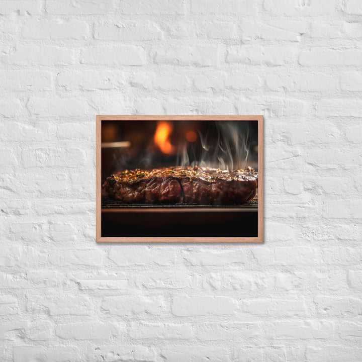 Juicy and Flavorful New York Strip Steak Framed poster 🤤 from Yumify.AI