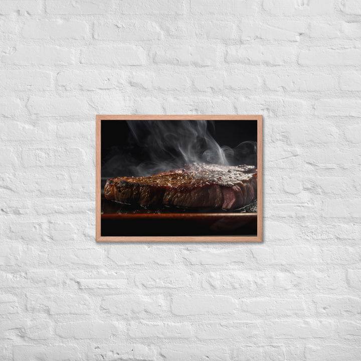 Juicy and Flavorful New York Strip Steak Framed poster 🤤 from Yumify.AI