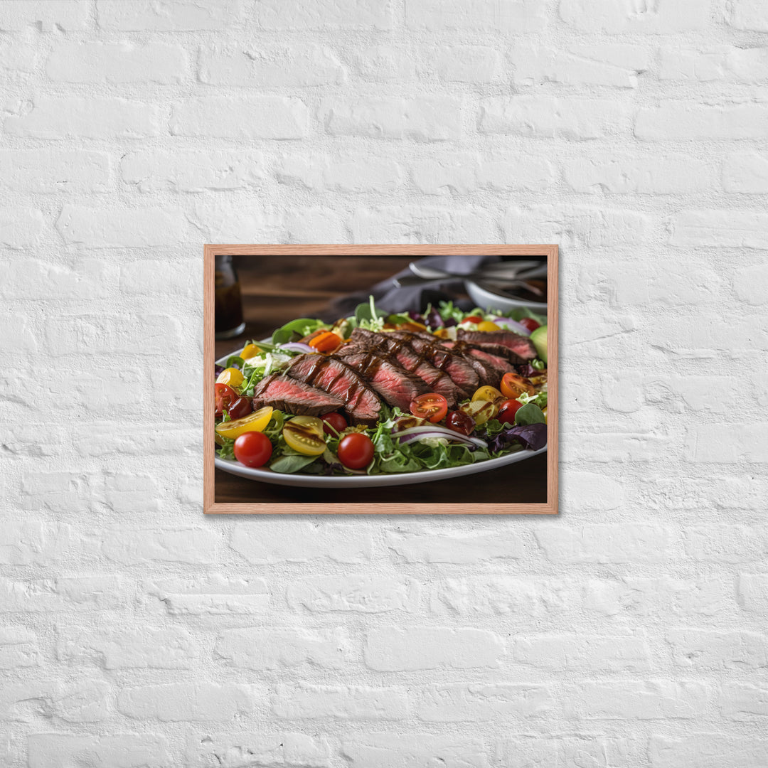 Hanger Steak Salad with Balsamic Glaze Framed poster 🤤 from Yumify.AI