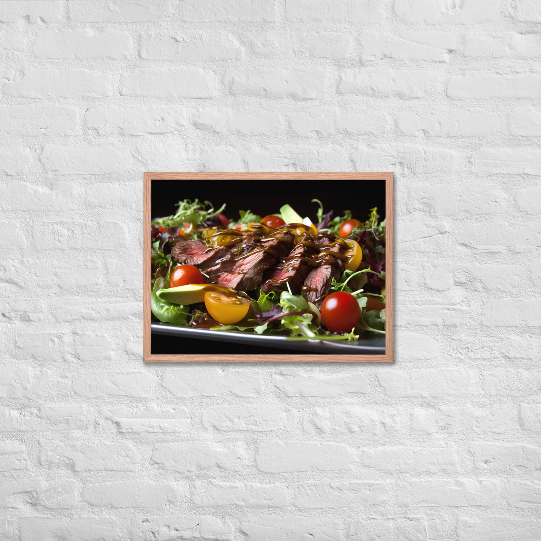 Hanger Steak Salad with Balsamic Glaze Framed poster 🤤 from Yumify.AI