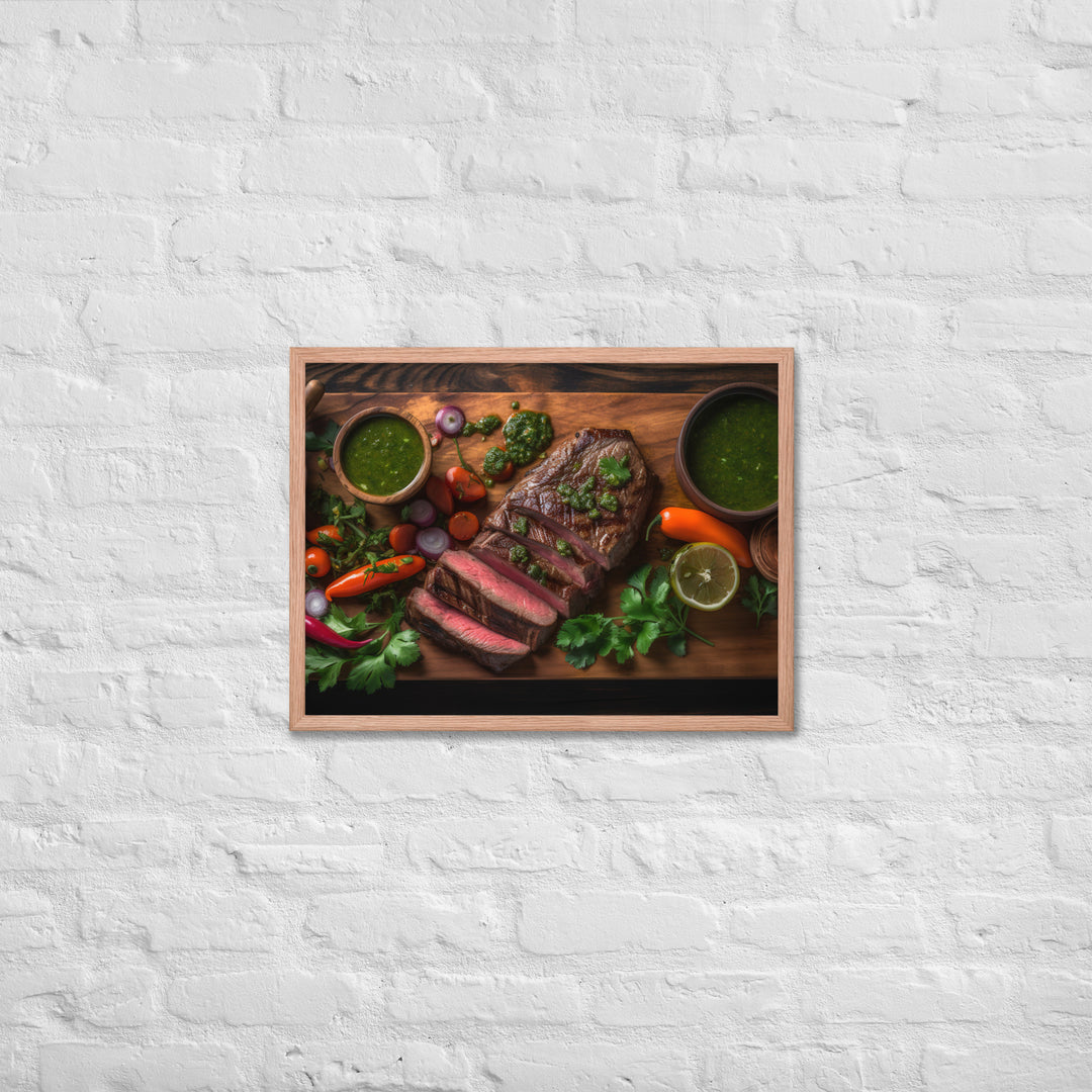 Grilled Sirloin with Chimichurri Sauce Framed poster 🤤 from Yumify.AI