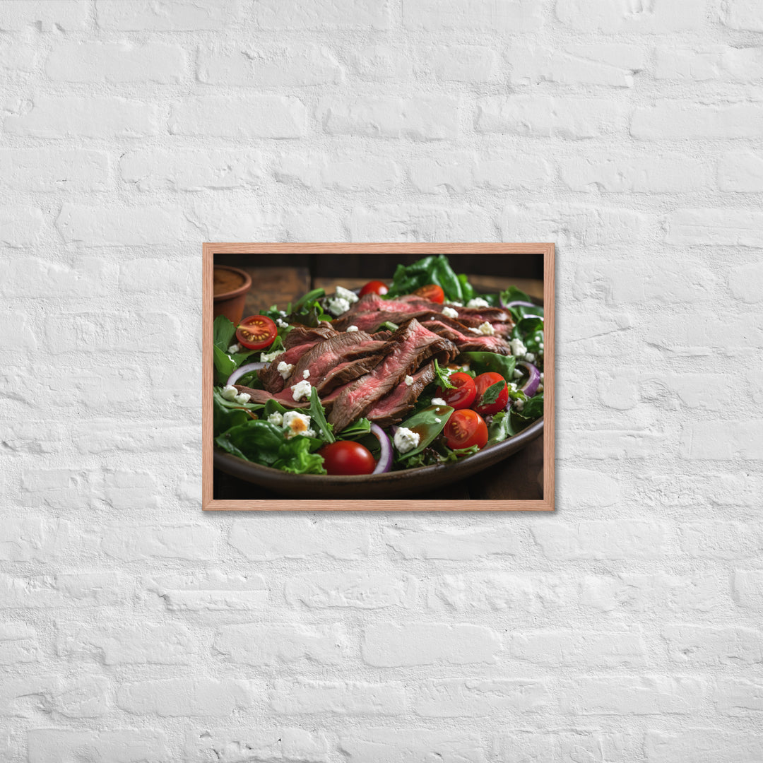 Flank Steak Salad with Fresh Greens Framed poster 🤤 from Yumify.AI