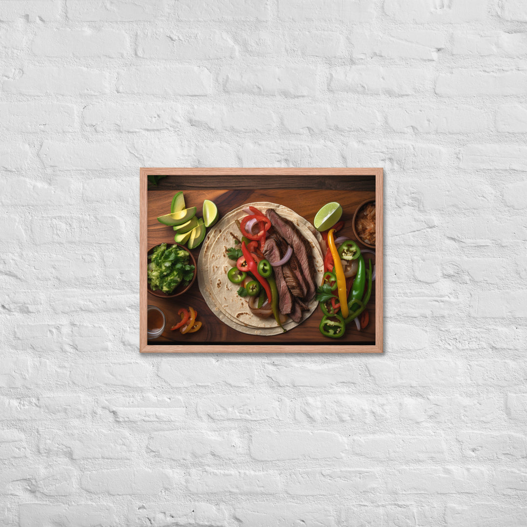 Flank Steak Fajitas with Fresh Veggies Framed poster 🤤 from Yumify.AI