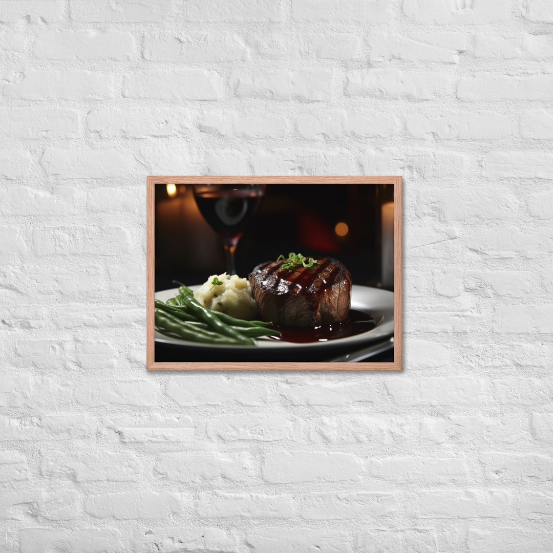 Filet Mignon with Red Wine Sauce Framed poster 🤤 from Yumify.AI