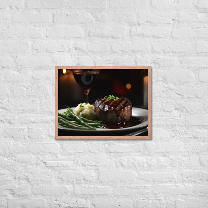 Filet Mignon with Red Wine Sauce Framed poster 🤤 from Yumify.AI