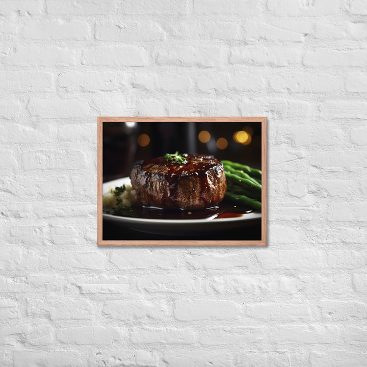 Filet Mignon with Red Wine Sauce Framed poster 🤤 from Yumify.AI