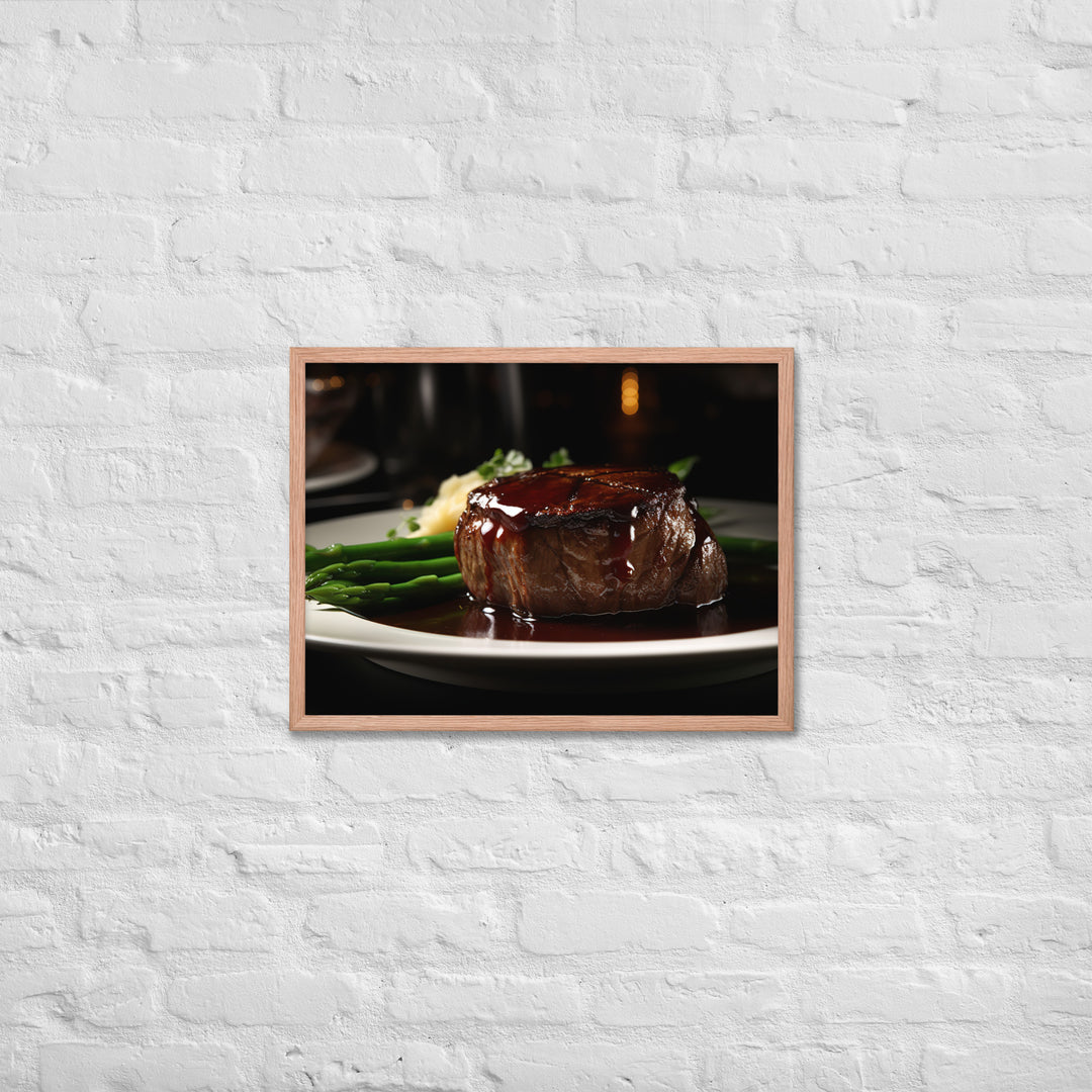 Filet Mignon with Red Wine Sauce Framed poster 🤤 from Yumify.AI