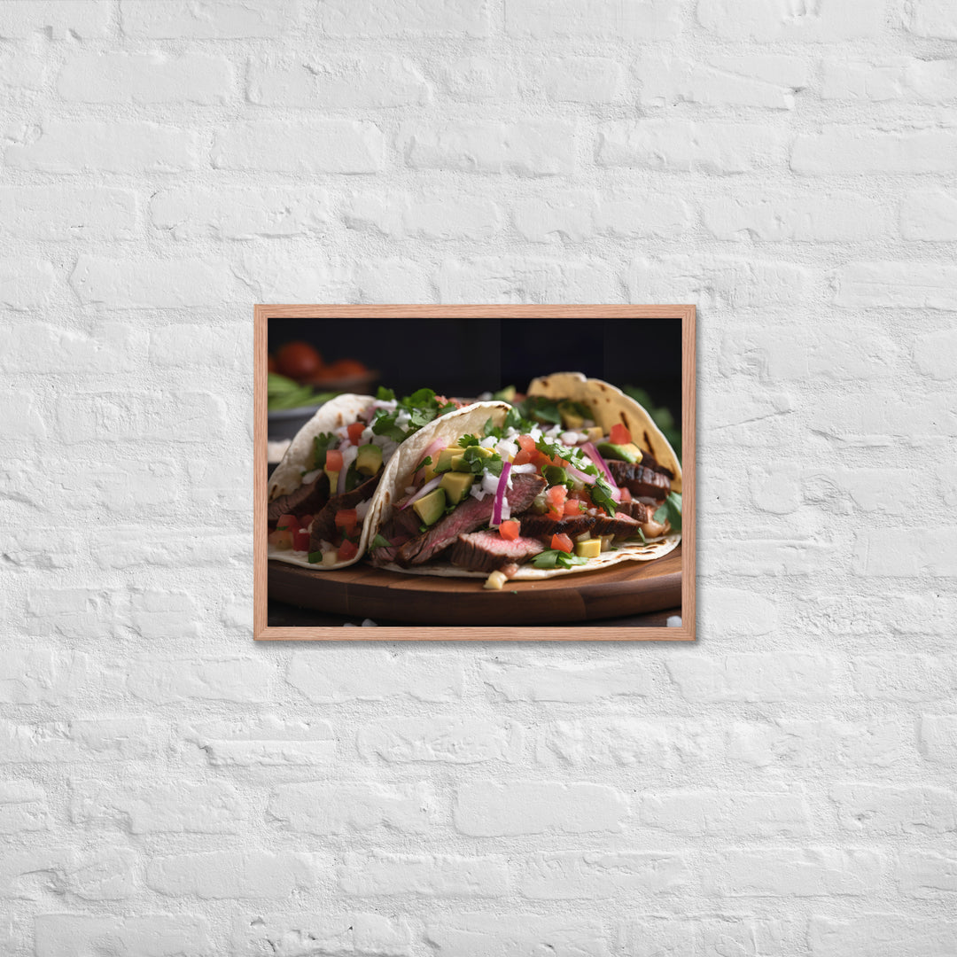 Carne Asada Tacos with Skirt Steak Framed poster 🤤 from Yumify.AI