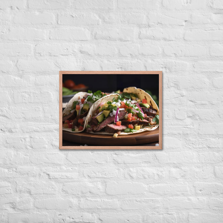 Carne Asada Tacos with Skirt Steak Framed poster 🤤 from Yumify.AI