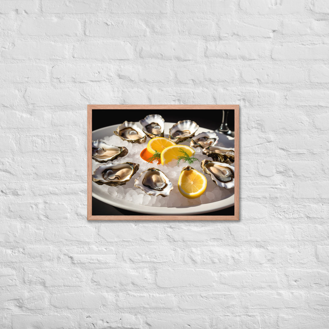 Succulent Olympia Oyster Platter Framed poster 🤤 from Yumify.AI