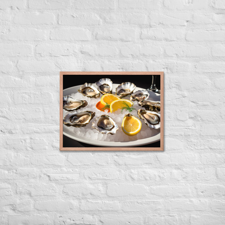 Succulent Olympia Oyster Platter Framed poster 🤤 from Yumify.AI