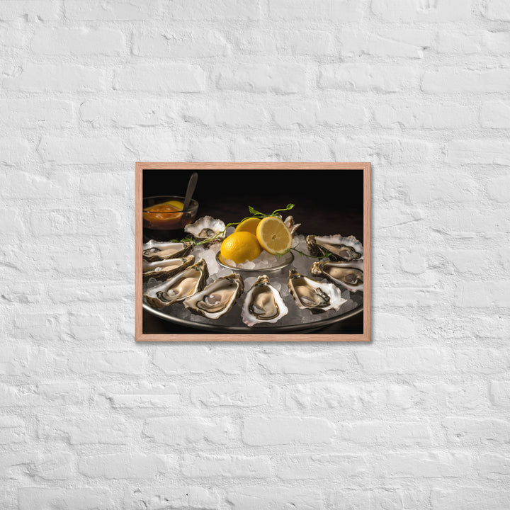 Succulent Olympia Oyster Platter Framed poster 🤤 from Yumify.AI