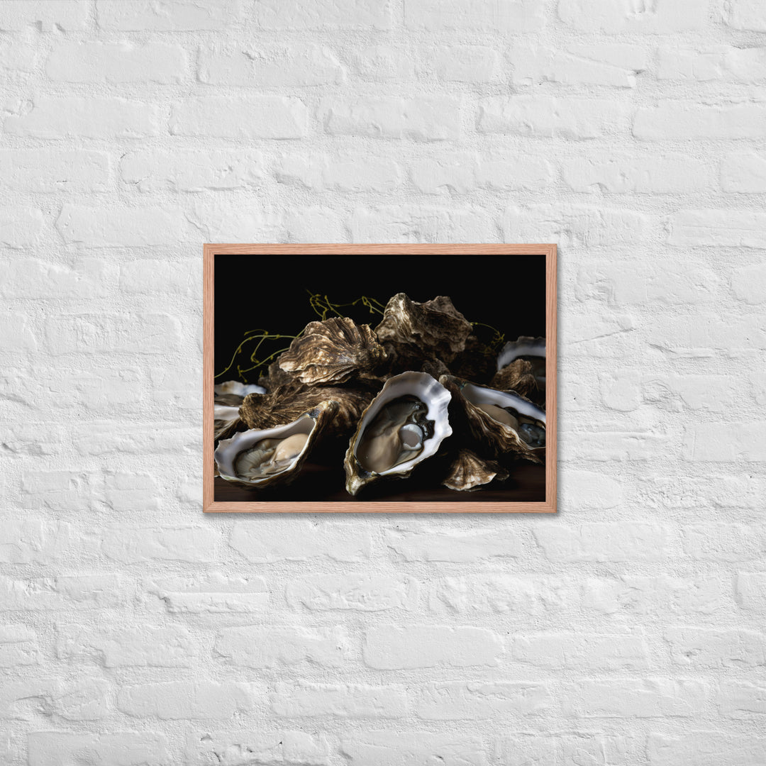 Savory Belon Oysters Framed poster 🤤 from Yumify.AI