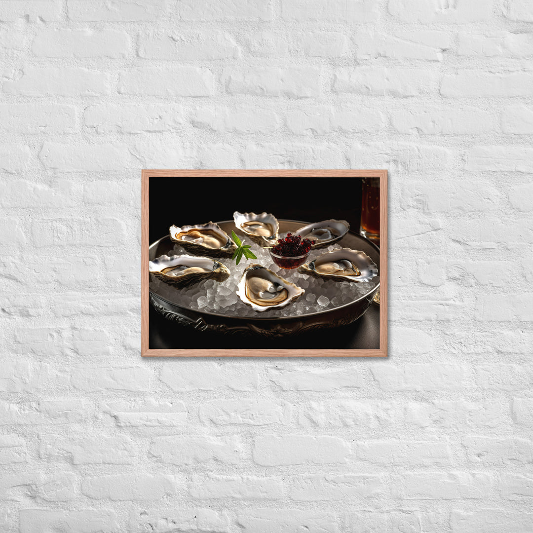 Kumamoto Oysters A Sensuous Delight Framed poster 🤤 from Yumify.AI