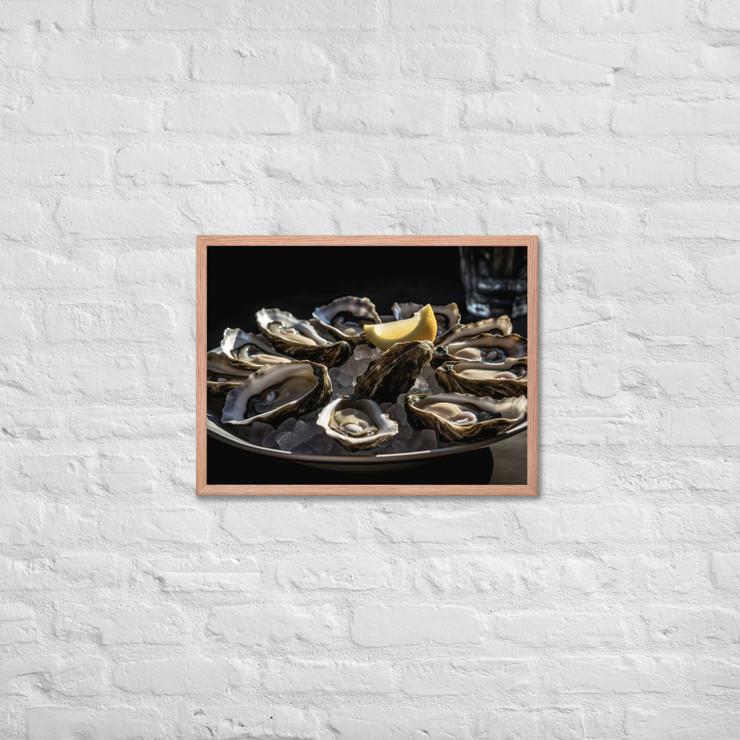 Freshly Shucked Malpeque Oysters Framed poster 🤤 from Yumify.AI