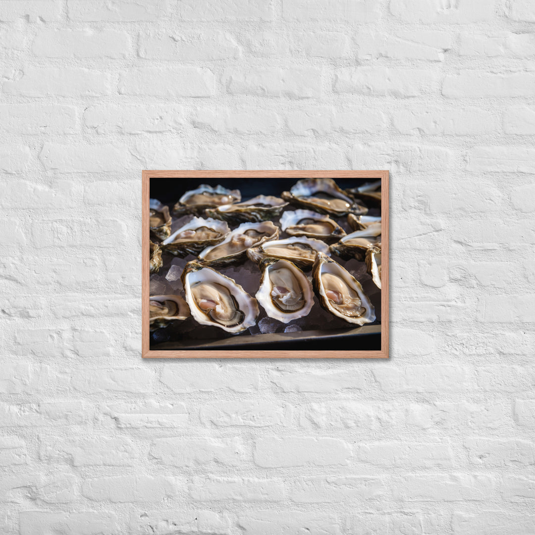 Freshly Shucked Malpeque Oysters Framed poster 🤤 from Yumify.AI