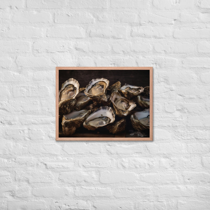 Freshly Shucked Malpeque Oysters Framed poster 🤤 from Yumify.AI