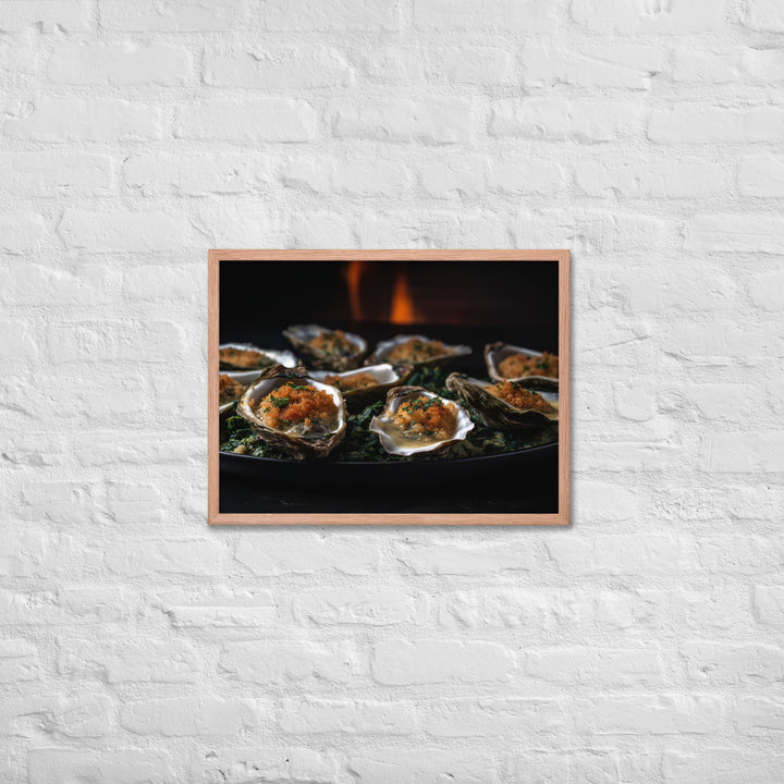 Eastern Oysters Rockefeller Framed poster 🤤 from Yumify.AI