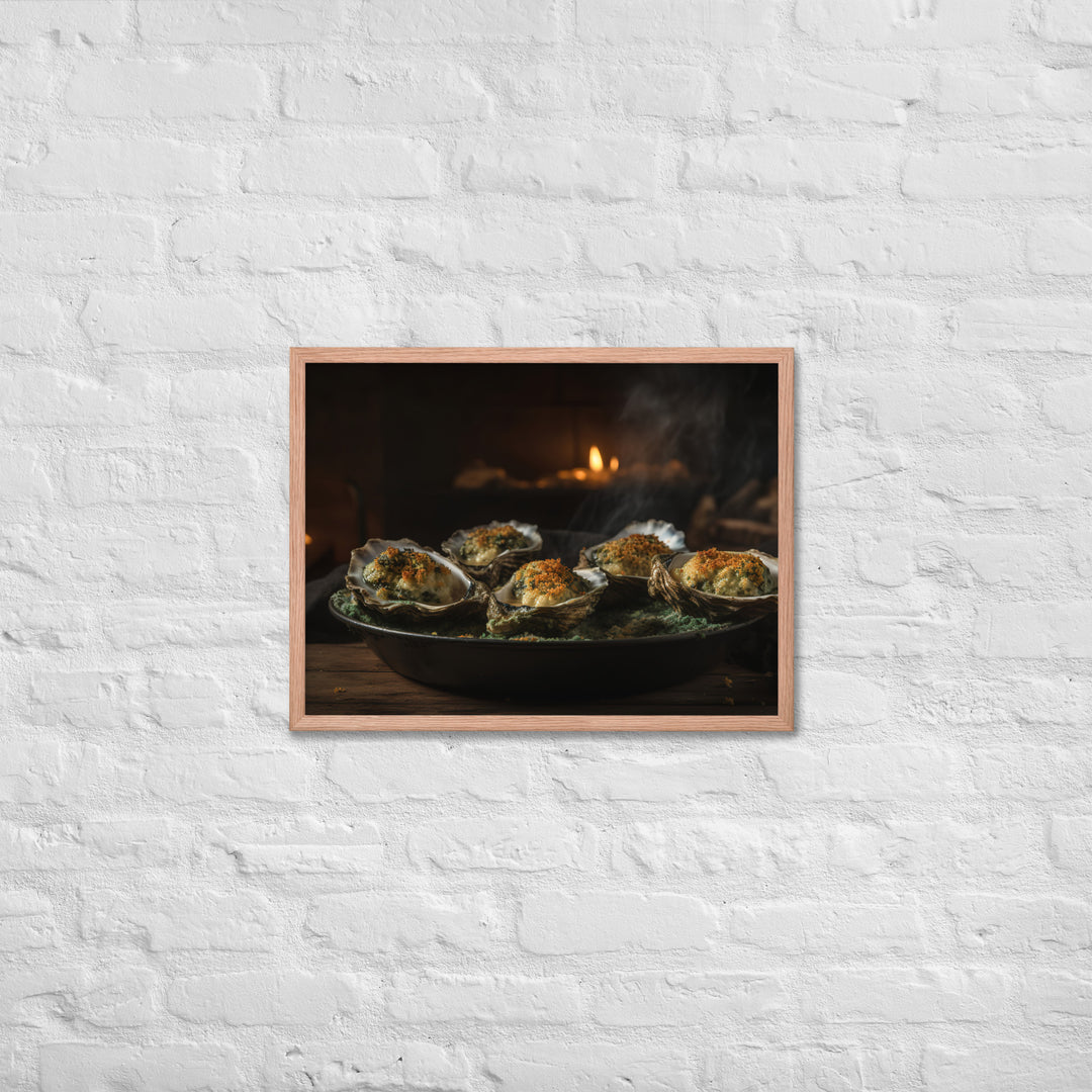 Eastern Oysters Rockefeller Framed poster 🤤 from Yumify.AI