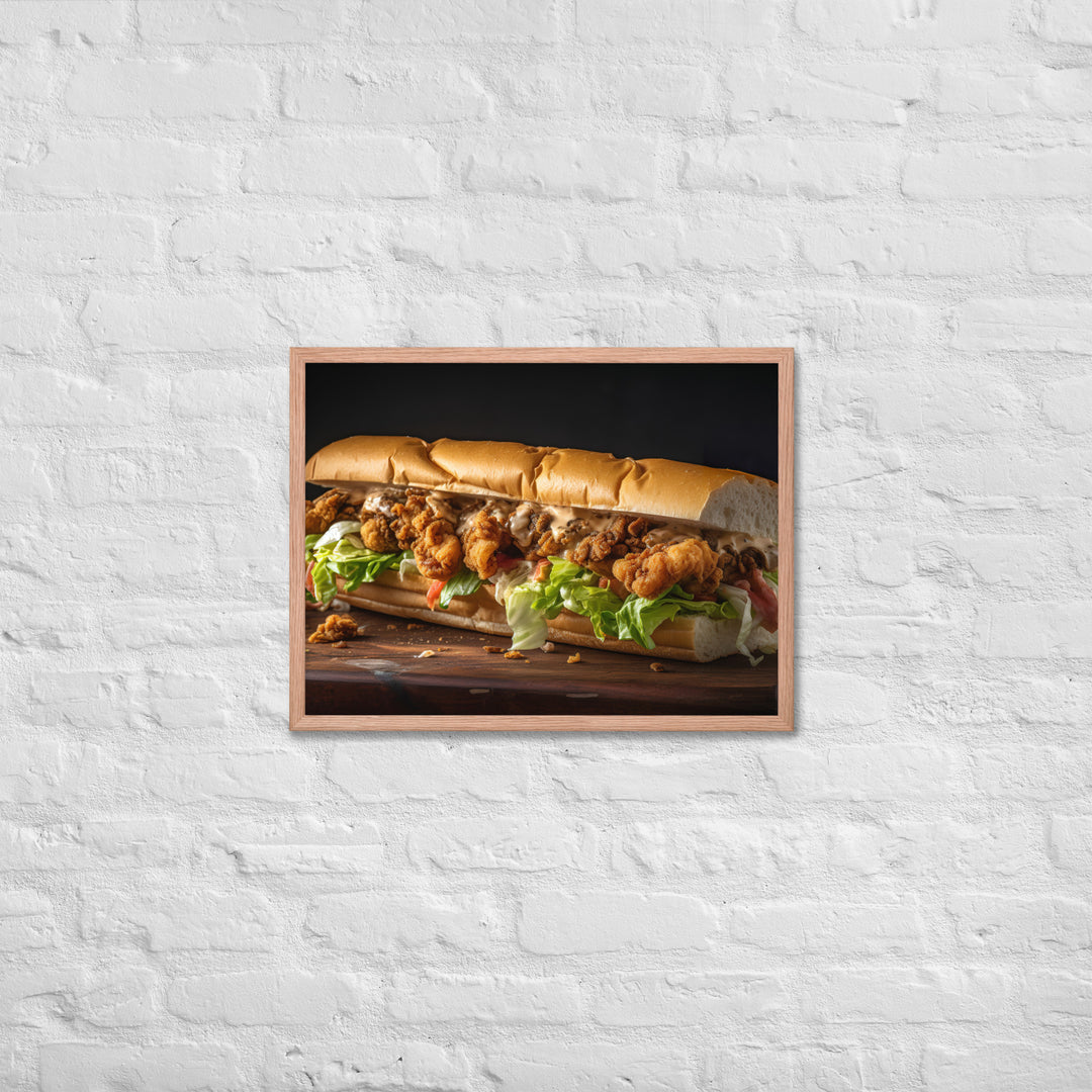 Eastern Oyster Po Boy Sandwich Framed poster 🤤 from Yumify.AI