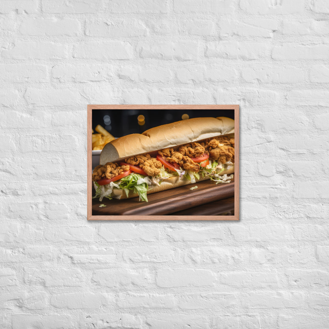 Eastern Oyster Po Boy Sandwich Framed poster 🤤 from Yumify.AI