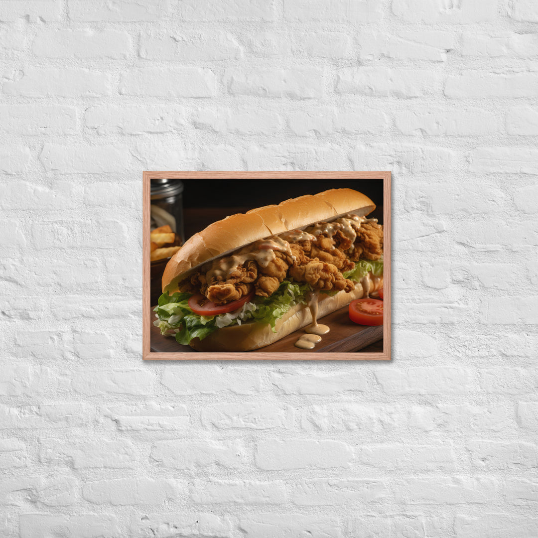 Blue Point Oyster Po Boy Sandwich Framed poster 🤤 from Yumify.AI