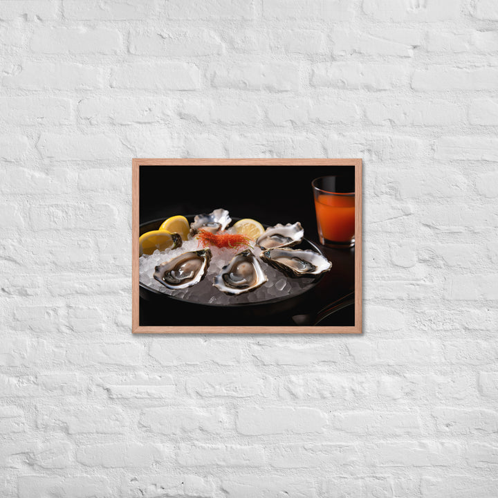 A Taste of the Pacific Fresh Kumamoto Oysters Framed poster 🤤 from Yumify.AI