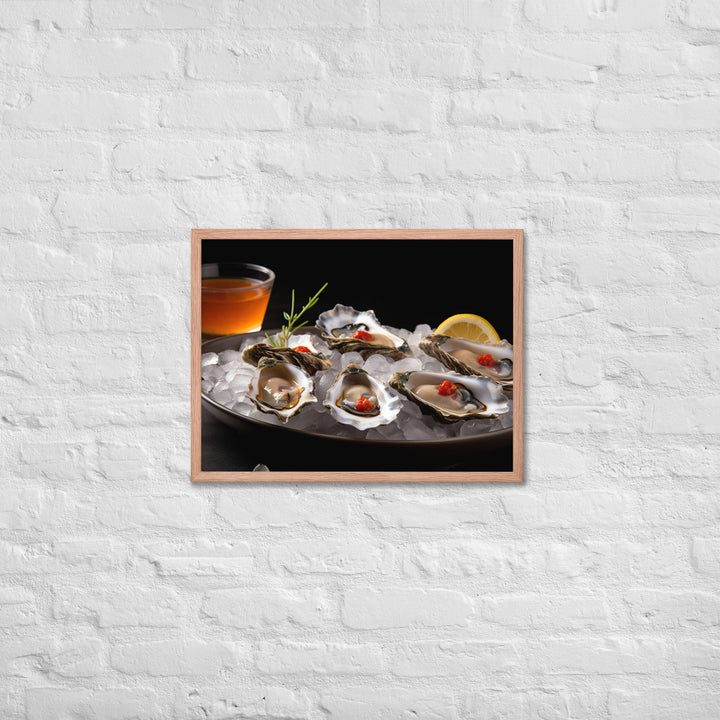 A Taste of the Pacific Fresh Kumamoto Oysters Framed poster 🤤 from Yumify.AI