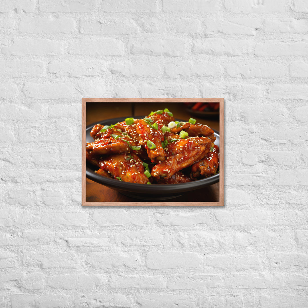 Spicy Korean Wings Framed poster 🤤 from Yumify.AI