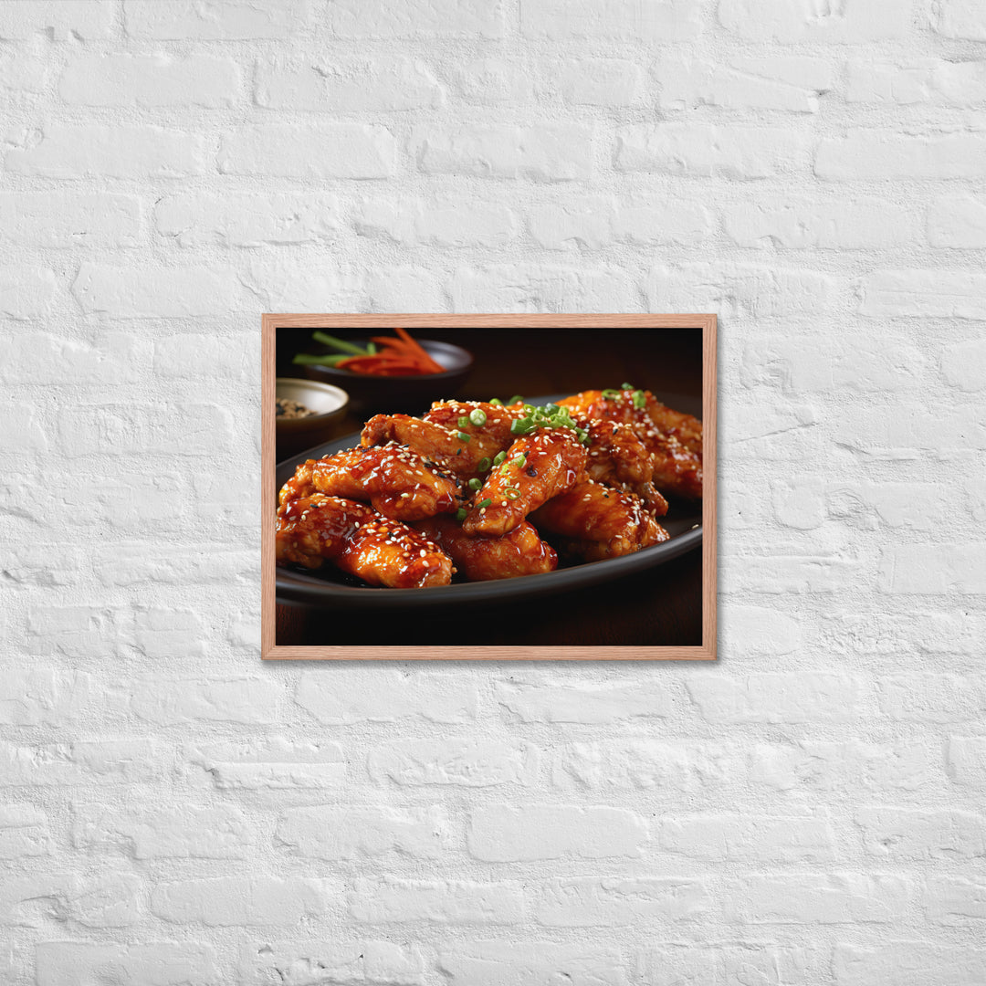 Spicy Korean Wings Framed poster 🤤 from Yumify.AI