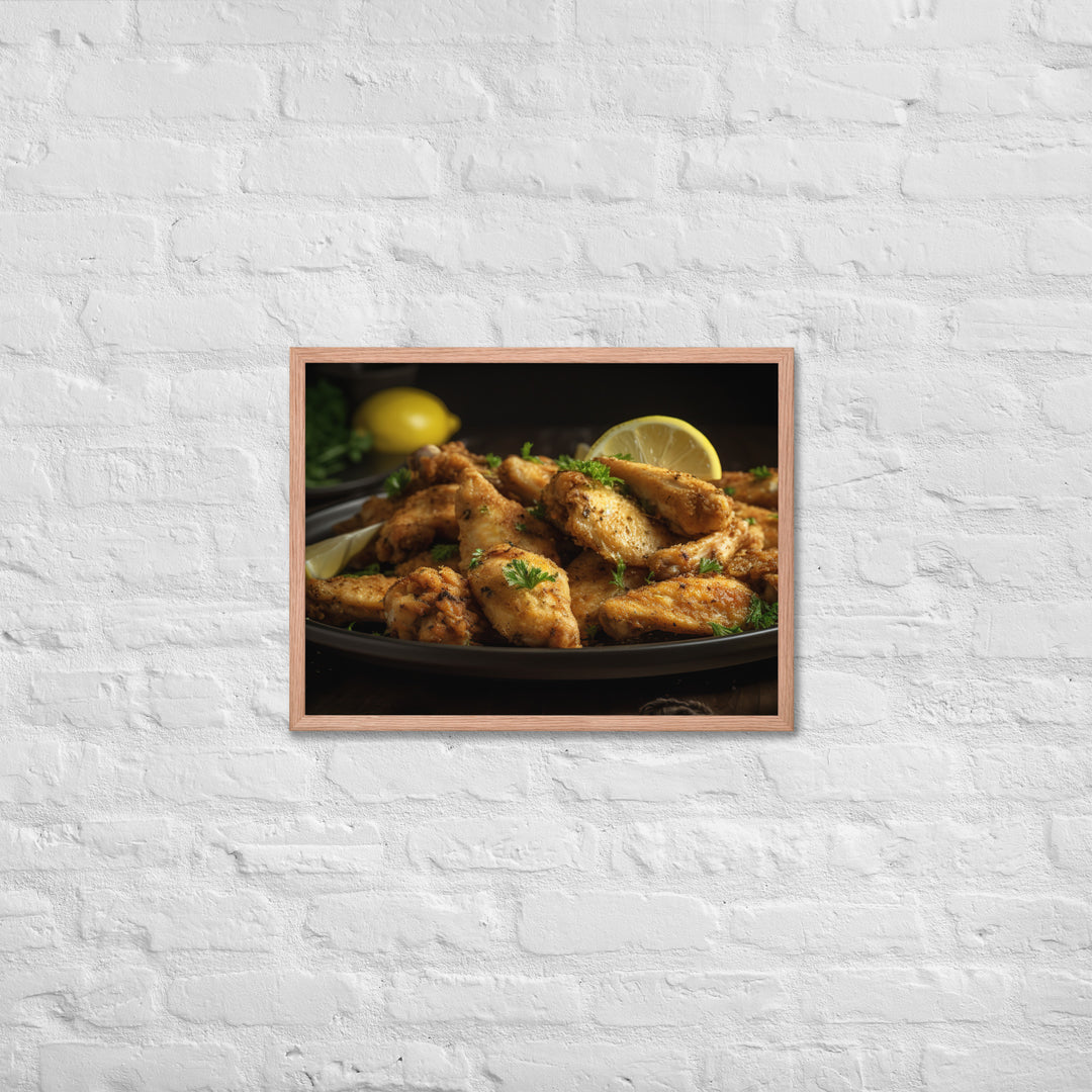 Lemon Pepper Wings Framed poster 🤤 from Yumify.AI