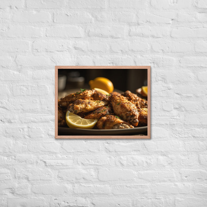 Lemon Pepper Wings Framed poster 🤤 from Yumify.AI