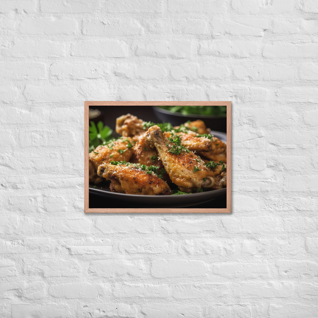 Garlic Parmesan Wings Framed poster 🤤 from Yumify.AI