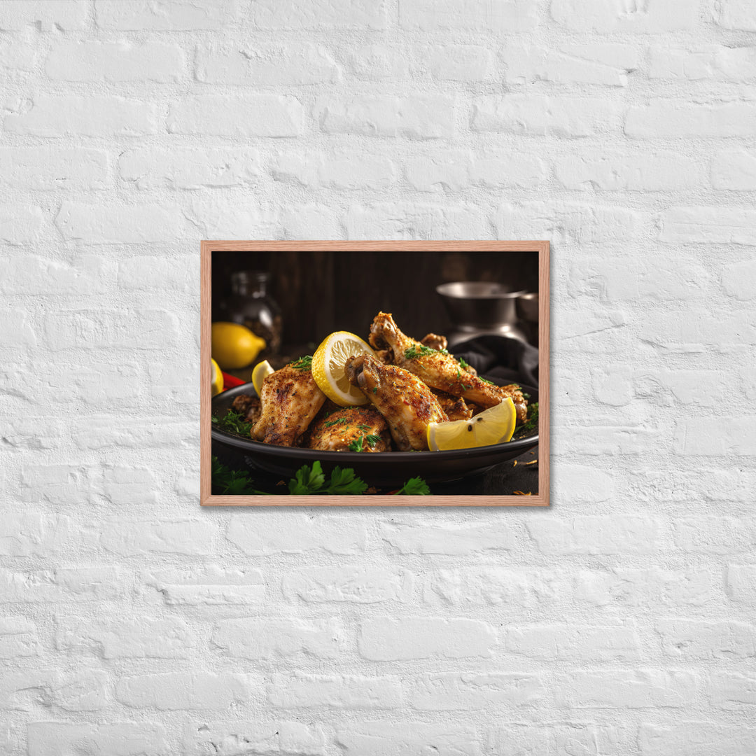 Lemon Pepper Wings Framed poster 🤤 from Yumify.AI