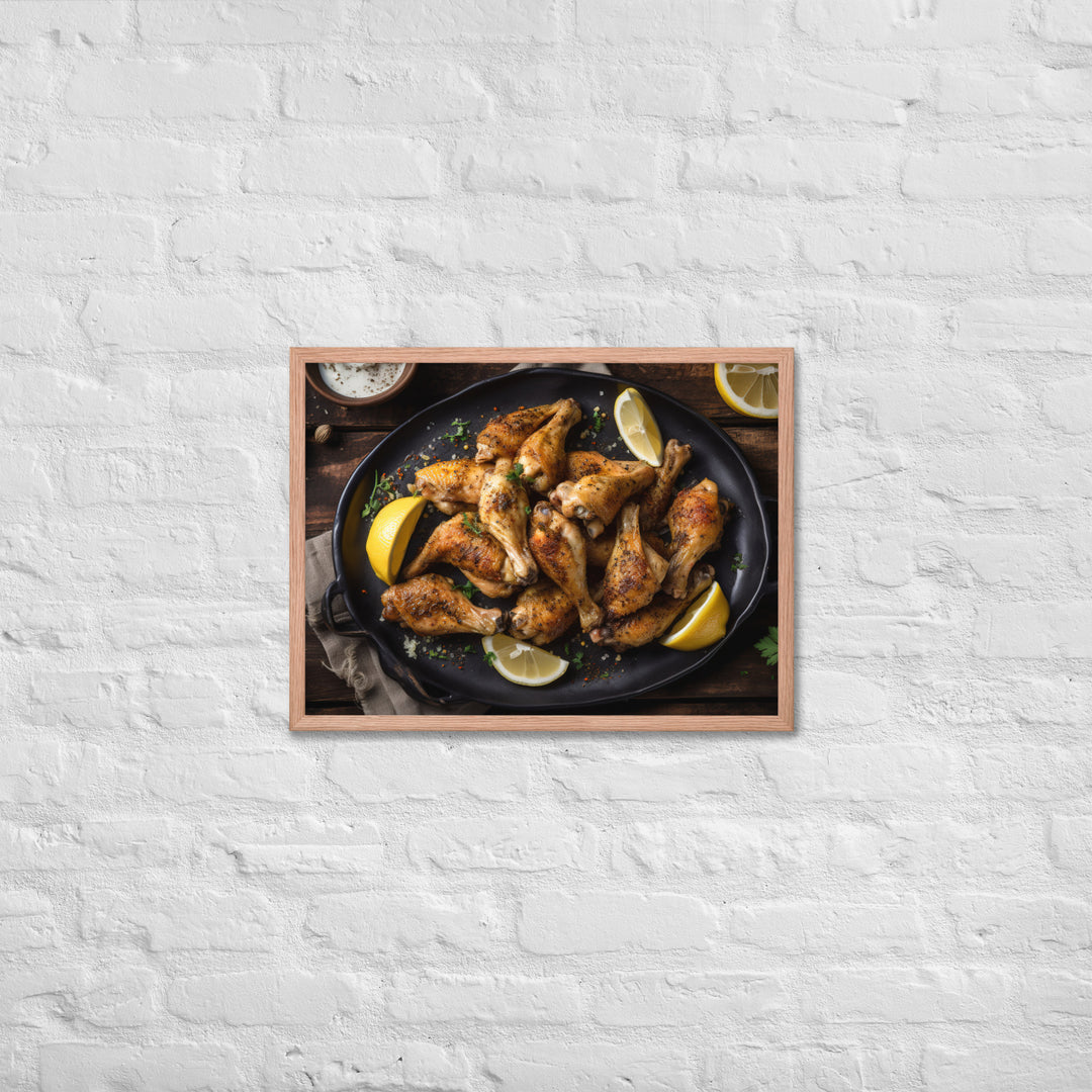 Lemon Pepper Wings Framed poster 🤤 from Yumify.AI