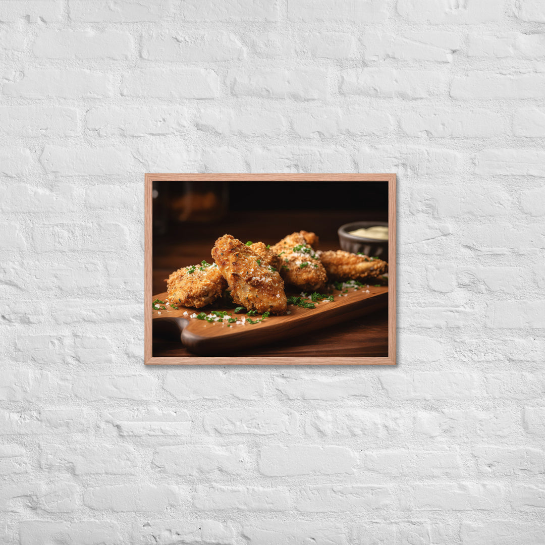 Garlic Parmesan Wings Framed poster 🤤 from Yumify.AI