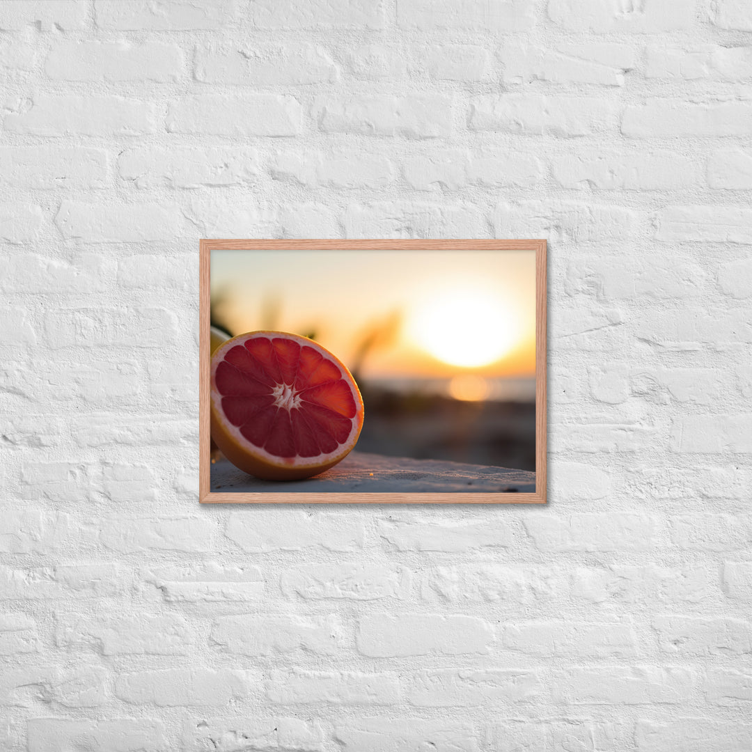 Pink Citrus Sunrise Framed poster 🤤 from Yumify.AI